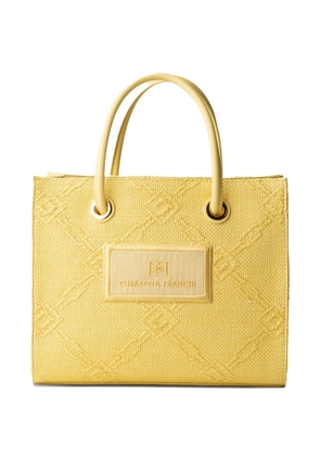 Elisabetta Franchi small woven-jacquard tote bag - Yellow