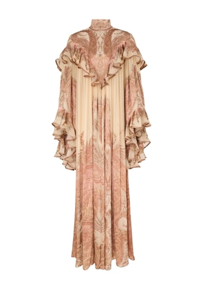 ZIMMERMANN Burnout ruffled paisley-print maxi dress - Neutrals