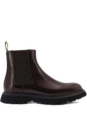 Doucal's elastic-detail leather Chelsea boots - Brown