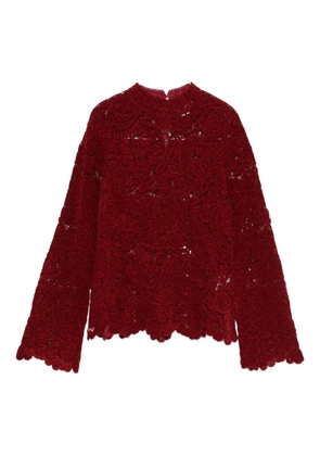 LouLou de Saison Wade scalloped-lace sweater - Red