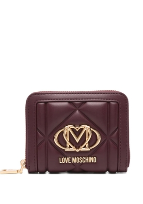 Love Moschino quilted logo-appliqué wallet - Red