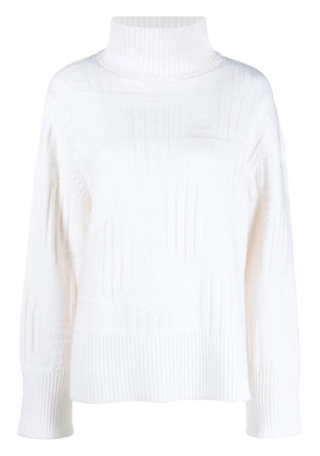 Lanvin funnel-neck knitted jumper - White