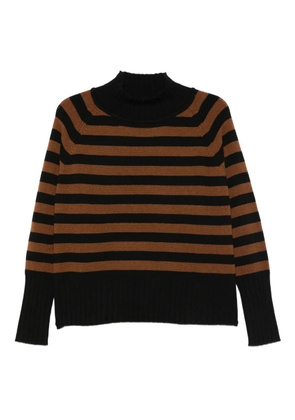 BeYou high-neck striped sweater - Black