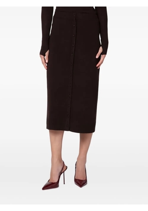Victoria Beckham button-front knitted midi skirt - Brown