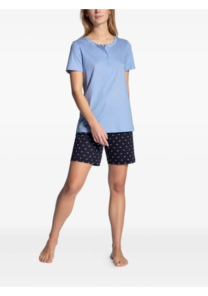 CALIDA button-placket shorts pajama set - Blue