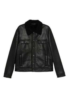 Salvatore Santoro fleece-lined leather jacket - Black