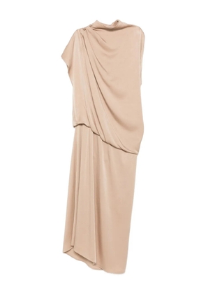 Fabiana Filippi draped high-neck midi dress - Neutrals
