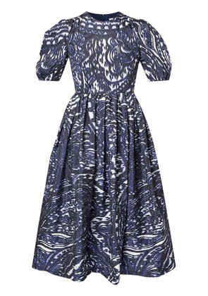 ERDEM puff-sleeve midi dress - Blue