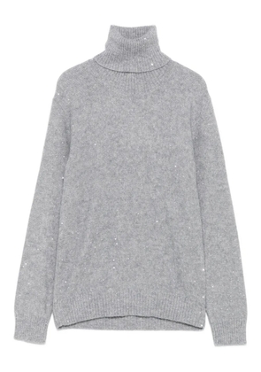 Fabiana Filippi turtleneck embellished jumper - Grey