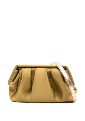 Themoirè gathered detachable-strap clutch bag - Brown