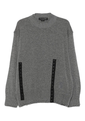 FEDERICO CINA button-embellished frayed sweater - Grey
