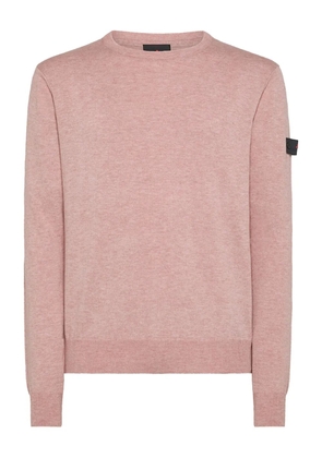 Peuterey logo-patch crew-neck sweater - Pink