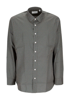 Lardini geometric-print cotton shirt - Grey