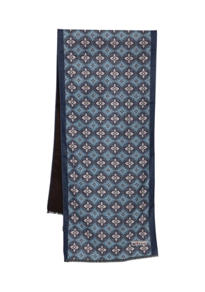 Kiton floral-pattern scarf - Brown
