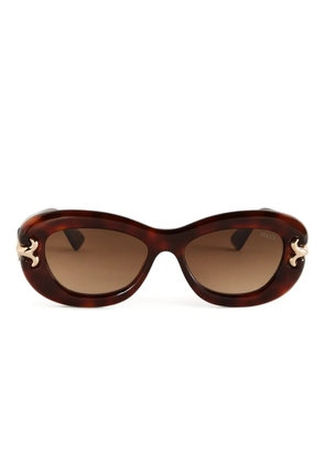 PUCCI oval-frame sunglasses - Brown