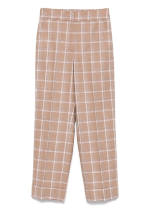 Peserico checked lurex-detail trousers - Brown