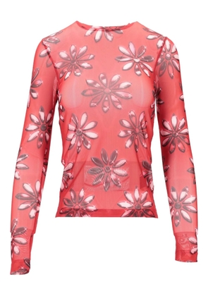 MERYLL ROGGE floral long-sleeved T-shirt - Red