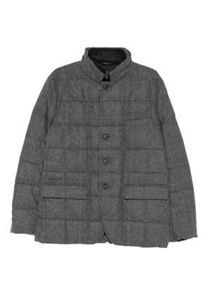 Fay checked flap-pocket coat - Grey