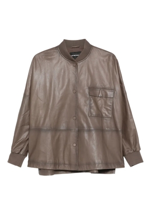 Emporio Armani button-up bomber jacket - Brown