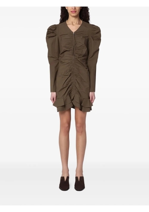 MARANT ÉTOILE Briali ruffled zip-up mini dress - Brown