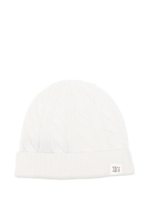 Peuterey cable-knit hat - White
