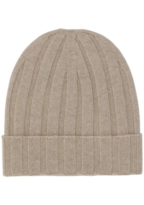 Dolce & Gabbana ribbed beanie hat - Neutrals