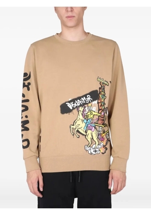 DISCLAIMER graphic-print sweatshirt - Brown