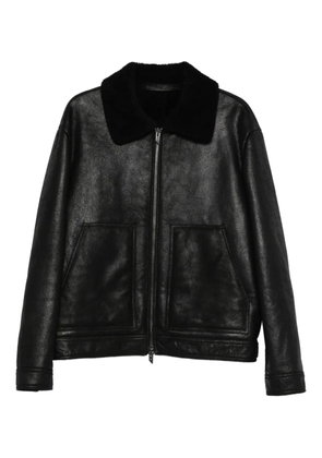 Salvatore Santoro shearling-collar zip-front jacket - Black