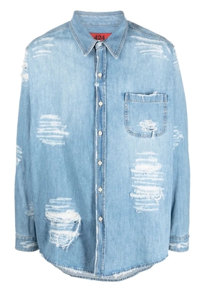 424 distressed denim shirt - Blue