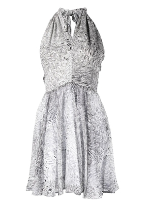 Federica Tosi abstract-print silk dress - White