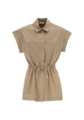 Peserico drawstring short-sleeve blouse - Neutrals