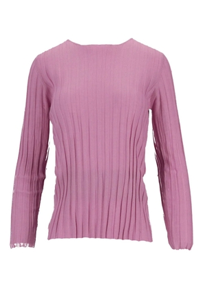 La-Rose ribbed girocollo cashmere top - Pink