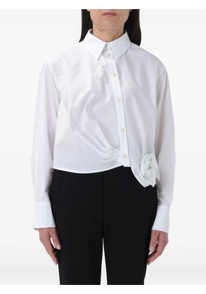 MALIPARMI sculpted-flower shirt - White