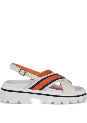 Santoni criss-cross strap sandals - White