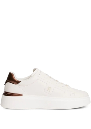 Tommy Hilfiger logo leather sneakers - White