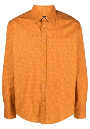 Diesel logo-print press-stud fastening shirt - Orange