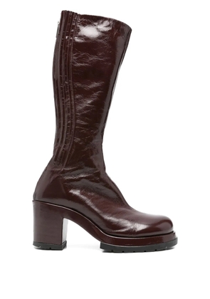 SAPIO leather knee-high boots - Red