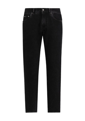 Dolce & Gabbana logo-plaque cotton jeans - Black