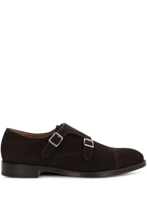 Doucal's double-buckle suede shoes - Brown