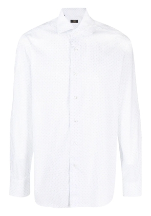 Barba spread-collar cotton shirt - White