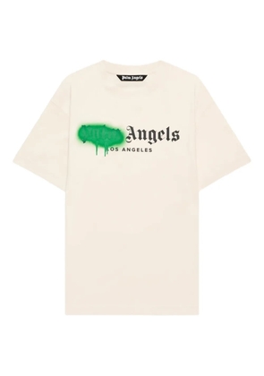 Palm Angels Spray City Los Angeles dripping logo T-shirt - Neutrals