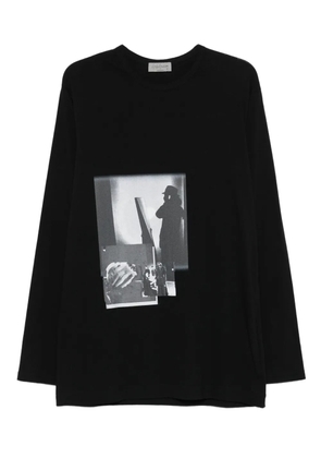 Yohji Yamamoto graphic-print long-sleeve T-shirt - Black