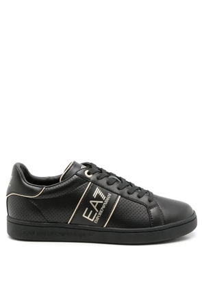 Ea7 Emporio Armani leather low-top sneakers - Black