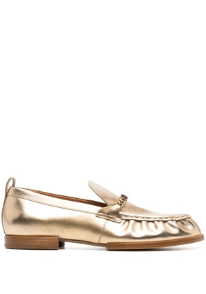 Tod's metallic leather loafers - Gold
