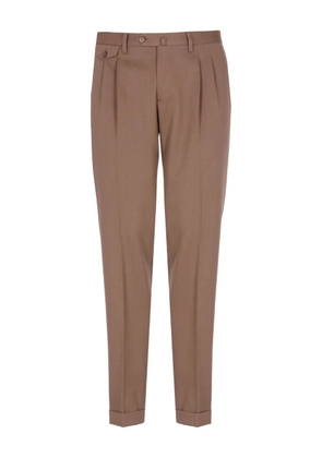 Briglia 1949 Pleated Turn-up Trousers - Brown