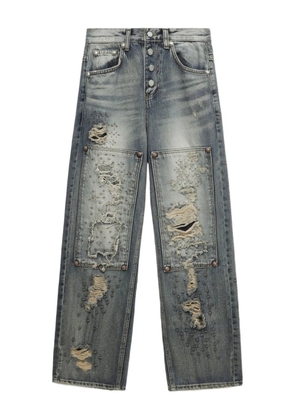 THUG CLUB distressed studded jeans - Blue