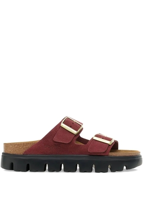 Birkenstock double-buckle platform slides - Red
