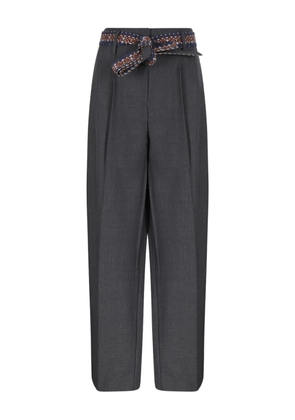 HUI MILANO belted trousers - Grey
