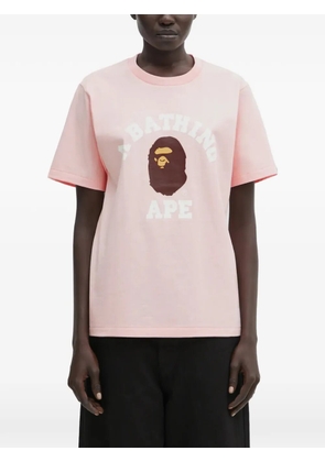 A BATHING APE® College logo-print T-shirt - Pink