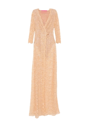MIAU by Clara Rotescu lace maxi dress - Neutrals